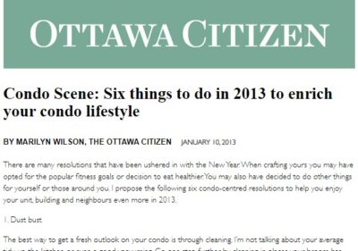 Six things to do in 2013 to enrich your condo lifestyle
